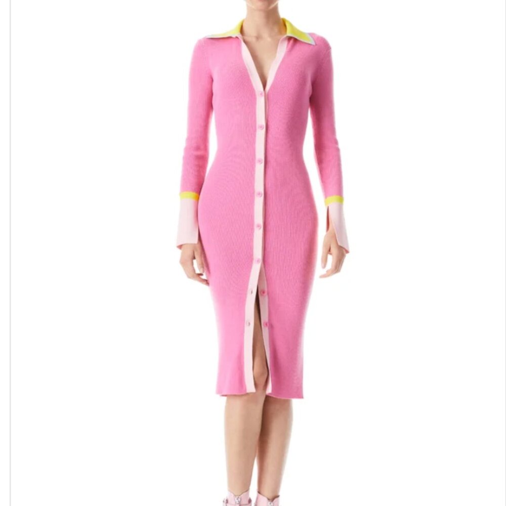 NWT Alice + Olivia Alcina Sweater Polo Dress S